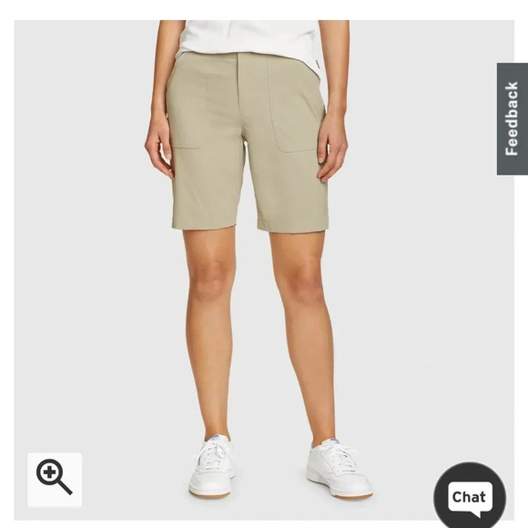 Eddie Bauer Women's Size 12 Horizon Bermuda Shorts Stone Tan Khaki NWT - Picture 3 of 5